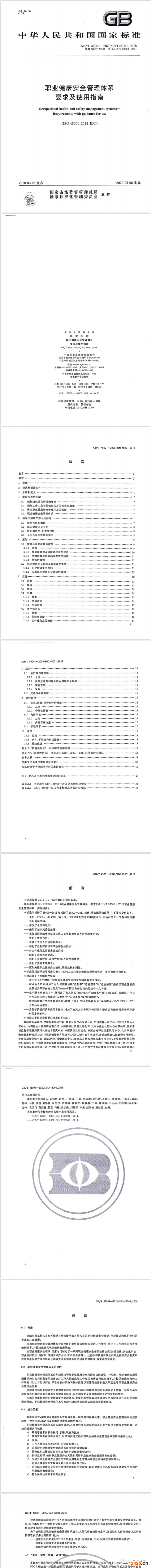 ISO 45001:2018職業(yè)健康安全管理體系 要求及使用指南